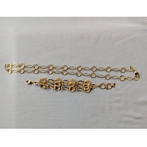 MYKA Set: Paula Chain 27" and Goga Bracelet 8.75" Gold Tone - Picture 2 of 9